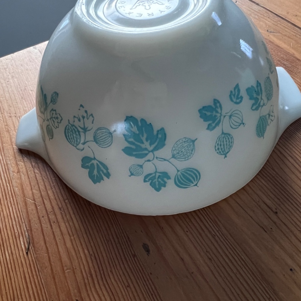 Pyrex Gooseberry TURQUOISE cinderella mixing bowls RARE set of 4 - Picture 3 of 13